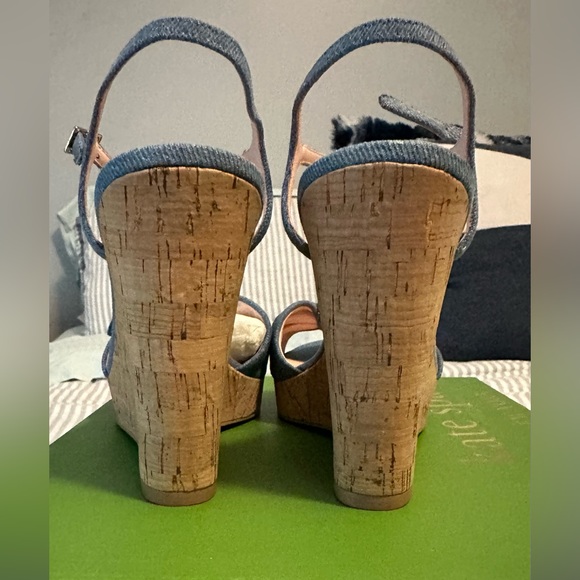 Adorable Kate Spade Janae denim blue Wedge Sandals size 9 - Picture 4 of 9